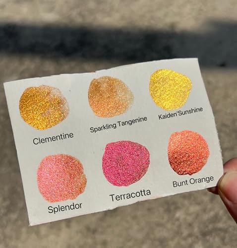 Handmade Highlight Golden Metallic Watercolor Paint Palette Mica 6 Colors-Extra Fine Brass Gold Super Bright Watercolour-Pearlescent Shimmer Water Color Painting (Martian Kiss) - color: Martian Kiss