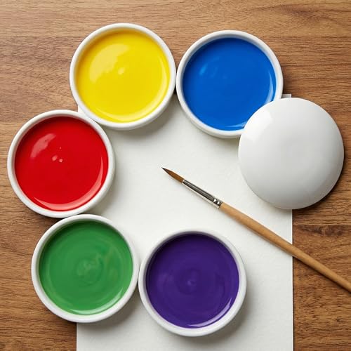 IMIKEYA Ceramic Ink Dish 5 Layer Stackable Porcelain Palette for Watercolor Painting Ink Saucer Pigment Tray Ceramic Watercolor Mixing Palette for Artists Students Kids 4.25 X 3.22 X 3.22 in