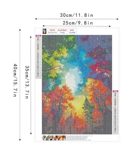 Forest Diamond Art Kits for Adults, Landscape Diamond Art 12X16 Inch - color: Landscape 07