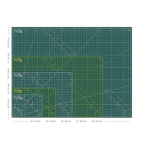 Elan Cutting Mat A3 Green, Self Healing Cutting Mat 12x18 Inch, 5-Ply Craft Board Green, Hobby Board for Crafts 12x18 Inch - style: 18 x 12"