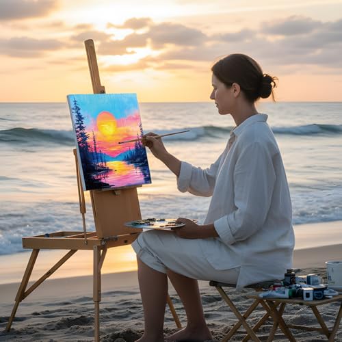 Sherr 12 Pcs Pre Drawn Canvas for Adults,Beautiful View,8 x 10 Inch - size: 8 x 10 Inch, style: Beautiful View