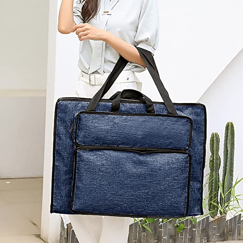 Students Water-Resistant Artist Portfolio Tote for Art Supplies Storage - 8K Drawing Board Carry Shoulder Bag, Sketch Pad Board Case - Durable Portfolio - color: #3,Blue