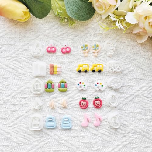 Daily Icon Polymer Clay Cutters Set – Molds, Clay Cutters for Polymer Clay, Clay Earring Tools - color: N color