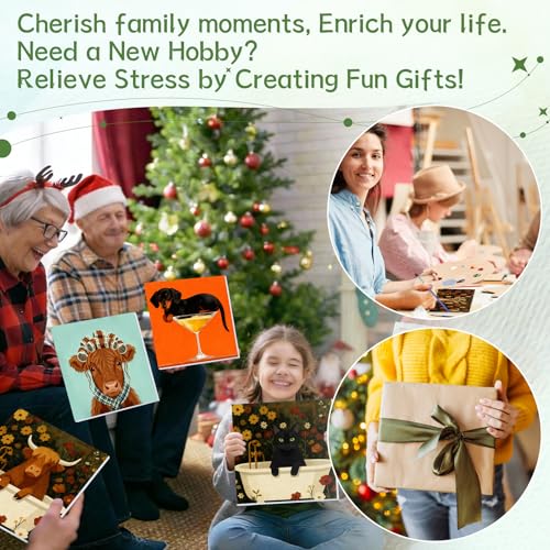 Nezyo 12 Sets Animals Paint by Numbers Kit with Frame for Adult Beginners, DIY Acrylic Paint Canvas for Painting Party, Classroom Activity Birthday Gift, 8 x 8 Inch (Animal) - style: Animal