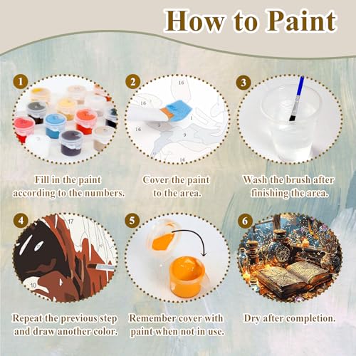 Paint by Numbers Kit for Adults Books, Paint by Number for Adults 16x20Inch - color: Magic Book (16x16 in)