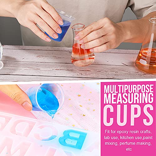 LEOBRO 36 PCS Resin Mixing Cups, 12PCS 100ML Plastic Measuring Cups for Resin, 24PCS 50ML Paint Mixing Cups, Plastic Beakers, Liquid Measuring Cups