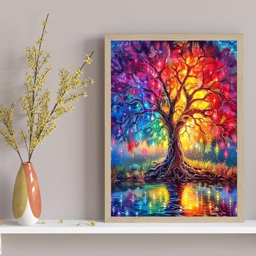 Tree of Life Diamond Art Kits for Adults Diamond Painting Kits for Adults | 5D Diamond Dots Gem Art Crafts with Tools,Round Full Drill Funny Crafts for Home Wall Decor&Gift-12x16inch - color: DP03030, size: Round diamond painting