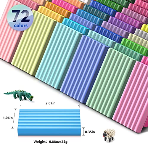 Aestd-ST Polymer Clay Kit 72 Colors, Oven Bake Modeling Clay for Kids - color: 72 Colors B