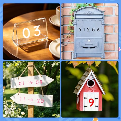 10PCS Number Stencils,3 Inch Plastic Number Stencils Paint Templates - size: 3 Inch