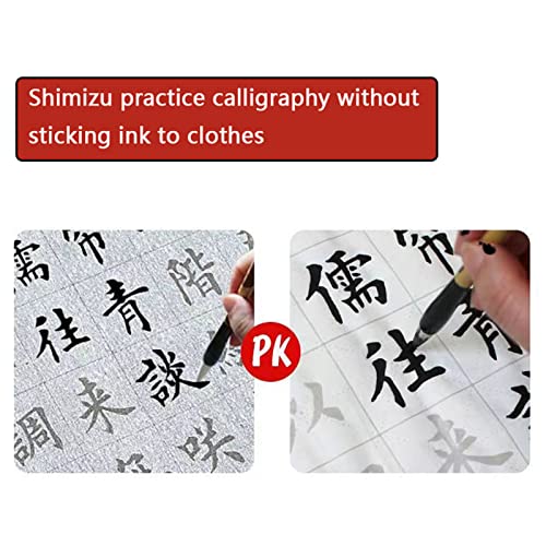 10 Pcs Water Drawing Writing Cloth Sets Reusable Water Paper Chinese Magic Mat for Students Chinese Calligraphy Practice with Water Dish, Brush Pen