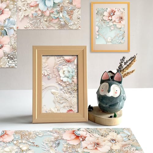 6x6 Scrapbook Paper Pad - Pearl Embroidery 160gsm Heavyweight Cardstock, 24 Pcs Luxury Lace Texture Decorative Paper for Wedding Scrapbooking & DIY Crafts - color: R2407 - 6×6