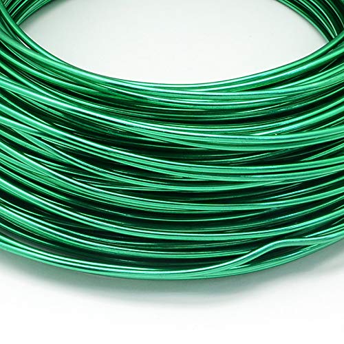 Cheriswelry 910 Feet 22 Gauge Green Aluminum Wire Bendable Metal Craft Wire Flexible Soft Jewelry Beading Wire 0.6mm for Sculpting Armature Artistic Floral Garden Wrapping DIY Craft - color: Green, size: 22 Gauge(0.6mm)