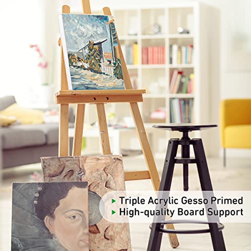 Stretched Canvas, 5x7 Inch Set of 10, Primed White | 100% Cotton Artist Canvas Boards for Painting, Acrylic Pouring, Oil Paint Dry & Wet Art Media - color: White, size: 5"x7"