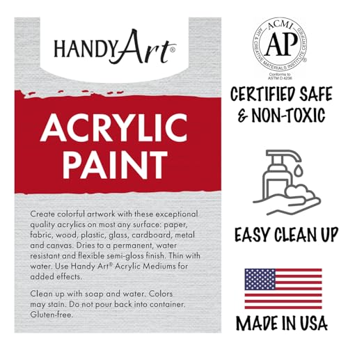 Handy Art Student Acrylic Paint, Burnt Umber, 32 oz Bottle, Semi-Gloss - color: Burnt Umber, size: 32 Fl Oz