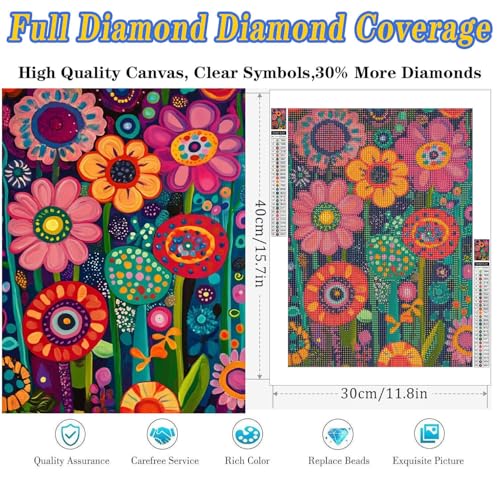 Dugsmgd Flowers Diamond Art Kits for Adults, Diamond Painting 12x16 Inch - color: Flowers-B