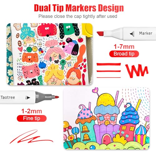Taotree Alcohol Markers 168 Colors Case & Holders, Dual Tips Art Markers - color: 168 Colors