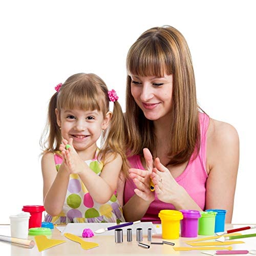 Honoson 23 Pcs Clay Sculpting Tools Set with Roller Cutters,Colorful | Acrylic Mat, Metal Round Cutters, Scraper Board, Ideal for Polymer Clay Crafts, Art Sculpting, Shaping and Modeling Projects - color: Colorful