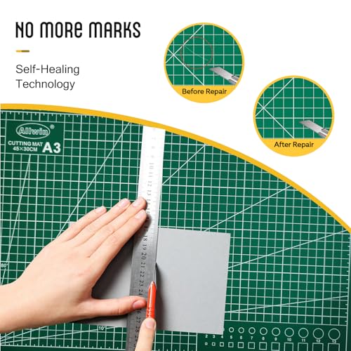Allwin 17"x 11" Self Healing Cutting Mat Cutting Plate Cutting Scale Plate Painting Engraving Plate Cutting Table Mat Manual Mat PVC Plate - size: 17.7"L x 11.8"W