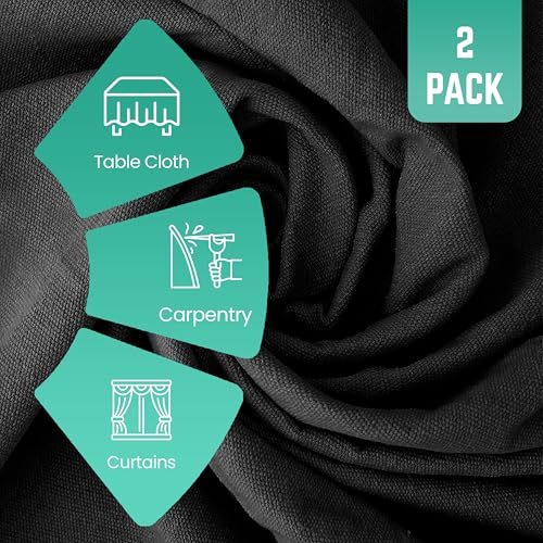 ZUPERIA Black Drop Cloth (4 x 15 Feet - Pack of 2) - Pure Canvas Drop Cloth for Painting, Curtains & Floor Protection Washable & Reusable Tightly Woven Paint Cover for Multipurpose use - size: 4 x 15 - 2 Pack