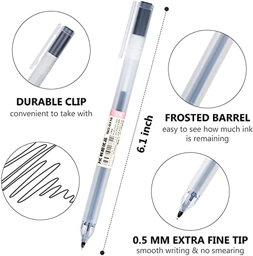 XSG Premium Gel Ink Pen Fine Point Pens Ballpoint Pen 0.5mm for Japanese Office School Stationery Supply 12 Packs - color: Multicolor