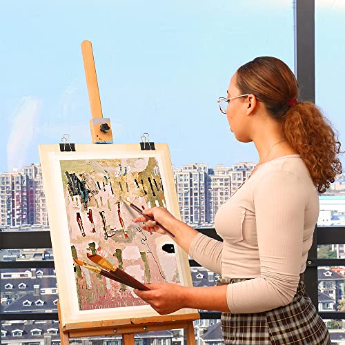 Transon 16pcs Professional Long Artist Paint Brush Set with Brush Case Assorted for Acrylic Watercolor Gouache Oil Tempera and Body Painting - color: 16 Pcs Brown