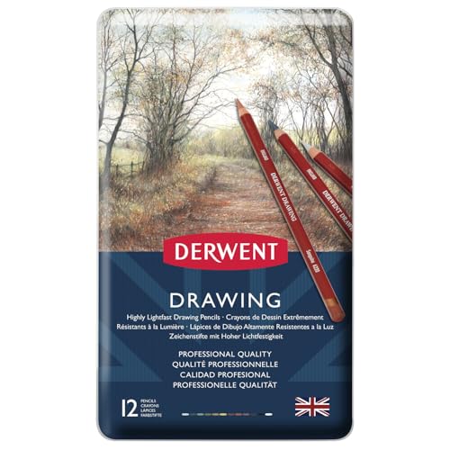Derwent Colored Drawing Pencils, 5mm Core, Metal Tin, 12 Count (0700671) - size: 1 Count (Pack of 12)