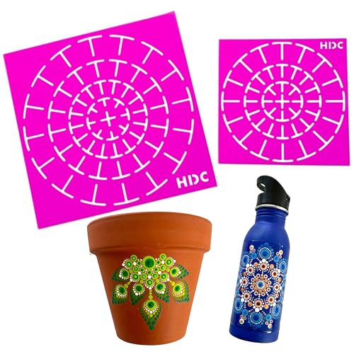 Super Flex Silicone Stencil Set - Dotting Tools - Happy Dotting Company - 2 pc Mandala Stencils - Ideal for Stone Art, Mugs, Bottles