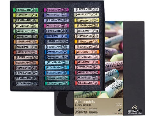 Rembrandt Soft Pastel Traditional Box Set, 45-Piece Full Sticks, General Selection