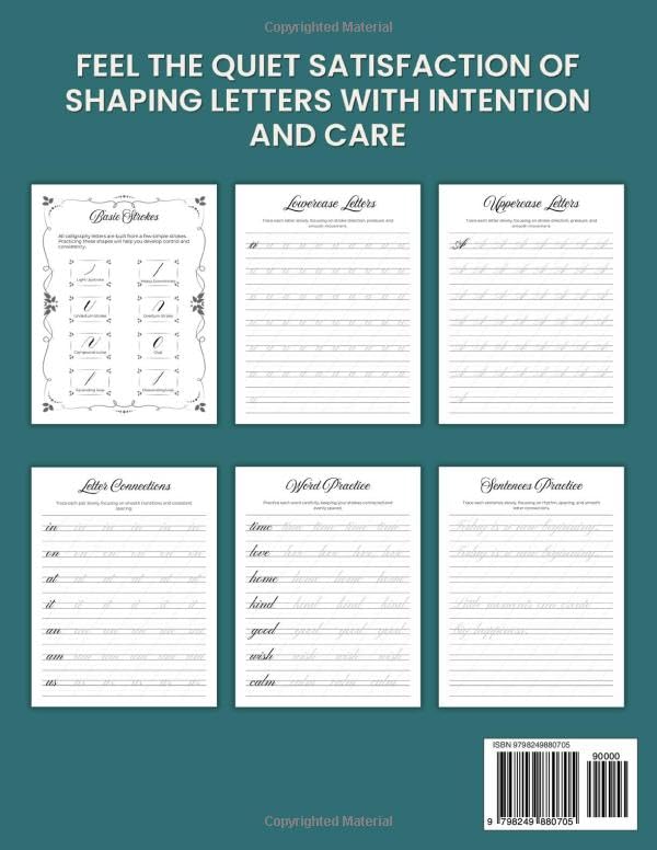 Calligraphy Practice Book for Beginners: A Step-by-Step Guide to Building Strong Letter Skills from Basic Strokes to Full Sentences