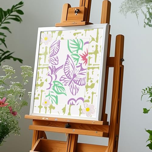 8PCS Geometric Stencils for Painting, Reusable Large Size Geometric Painting Stencils Abstract Layering Stencil for Painting on Wood Canvas Furniture Wall Floor Decor Drawing DIY Art Supplies - style: Geometric-2