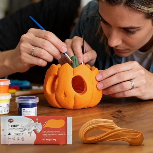 Air Dry Clay Lightweight, Flexible Modeling Clay for Adults Arts and Crafts | Professional & Moldable, Soft & No-Stick, Polymer Clay for Sculpting, Molding,Anime Figures,Making Costumes,DIY Projects - color: Orange