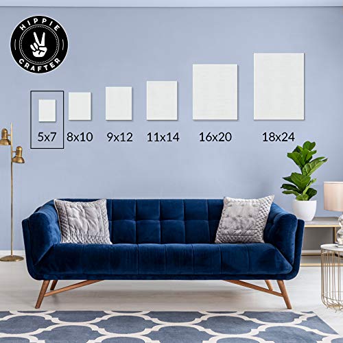Hippie Crafter 20 Pack Paint Canvases for Painting, 5x7 Blank Art Canvas Panels, Flat Canvas Boards for Acrylic, Oil, and Mixed Media, Small Canvases for Painting Projects and Art Supplies - size: 5 x 7