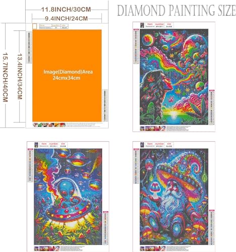 EIBEILI 3 Pack Diamond Art Kits for Adults,Diamond Painting for Wall Decor | 5D Round Diamond Painting Kit - Sparkling Full Drill Design for Home Decor,Holiday Gifting,And Relaxing Crafting 12x16inch - color: DP01208