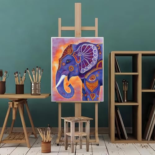 Natuyalo Elephant DIY Paint by Numbers for Adults Animals DIY Acrylic Painting by Numbers Kits for Beginners on Canvas with Acrylic Paint Wall Decor 16x20 inch (Without Frame) - color: Color-06