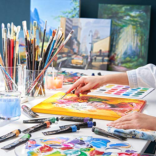 ARTEZA Acrylic Paint Set, 24 Colors, 22 ml / 0.74 oz Tubes, High-Viscosity