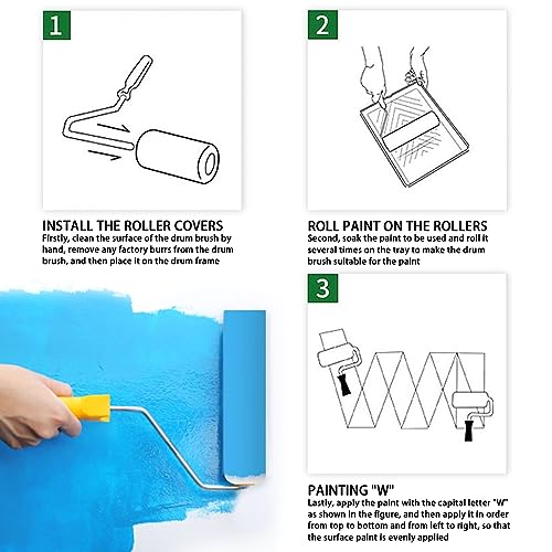 15 Pieces Paint Roller Cover, 6 inch Foam Roller Brushes | High Density Foam Paint Rollers, Mini Paint Roller Kit for Painting Walls, Ceilings, Cabinets, Cupboards, Doors - size: 6",15pcs