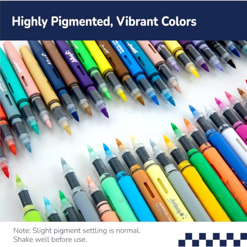 Artkey Acrylic Paint Markers 48 Colors, Direct-Liquid Acrylic Paint Pens with Automatic Ink Control, Flexible Brush Tip Acrylic Markers Set for Rock Painting, Wood, Canvas, Glass, Ceramic, DIY Crafts - color: 48 Colors