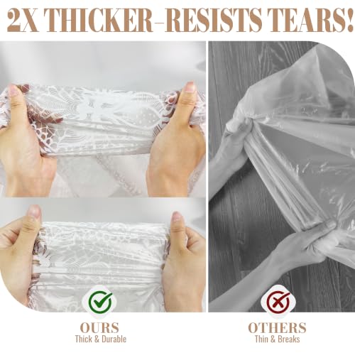 Plastic Table Cloth Disposable, 54In X 300Ft Lace Table Cover Roll | Plastic Table Cloth Roll, Thicker Plastic Table Cloth Disposable for Banquet, Catering Team, Display Table(LaceHeavy) - color: Laceheavy, size: 54" x 3600" (Rectangular)