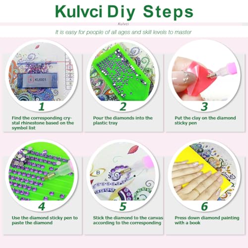 Kulvci Special Shape Women Diamond Painting Art for Adults, 12×12 inch | 5D Special Shape Diamond Art Kits for Beginners, Crystal Rhinestones Diamond Painting for Home Wall Decoration