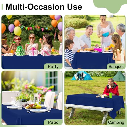 misaya 6 Packs Plastic Table Cloth Navy Disposable Tablecloth - color: Navy, size: 54" X 108"