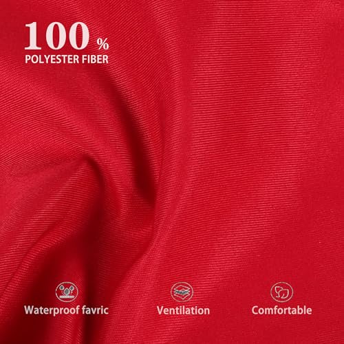Server Apron with 5 Pockets - Rivet buckle Unisex Short/Half Waiter Waist Short Apron - color: Red