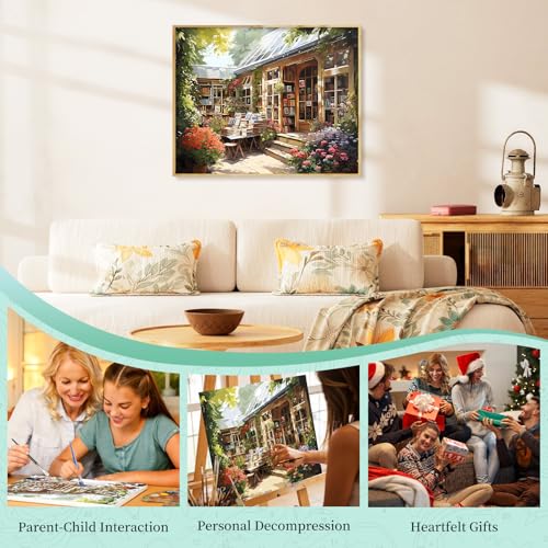 Paint by Numbers Kit for Adults, Bookstore DIY Painting Kit, 16x20 Inch - color: CYOP1P16