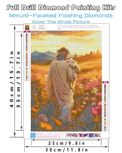 askkqtx Jesus Diamond Art Kits for Adults 12x16 Inch | God and Lamb Diamond Painting Kits for Beginners, DIY 5D Round Full Drill Crystal Rhinestone Dots Gem Art Craft Home Decor - color: Jesus-G9315