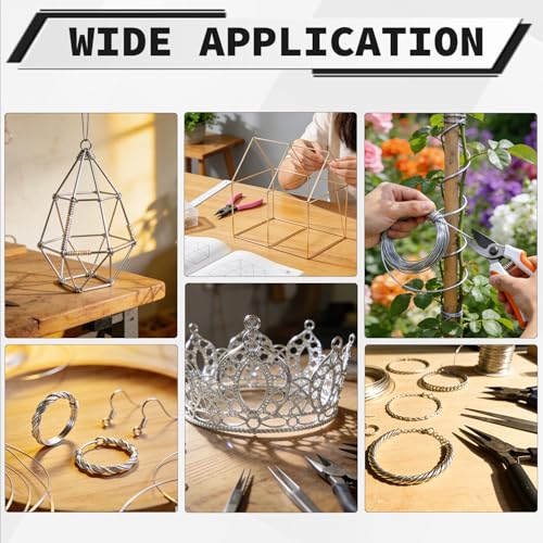 12 Gauge Aluminum Craft Wire, 100 Feet 2mm Bendable Metal Wire for Jewelry Making, Sculpting and Floral Design, Soft Armature Wire for DIY Crafts (Gold) - size: 12 Gauge(2mm), style: Gold