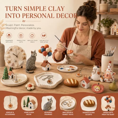 Air Hardening Modeling Clay - Lightweight Air Dry Clay for Arts and Crafts