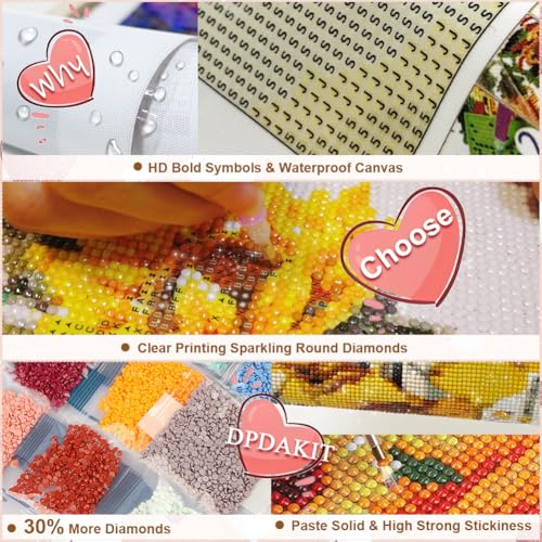 DPDAKIT Giraffe Diamond Painting Kit for Adults, Animal Diamond Art 12x12In | Round Full Drill, 5D Dot Painting for Beginner, DIY Crystal Gem Art Kit, Relaxing Craft, Home Wall Decor Gift, Diamond Dots
