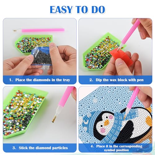 Leixonl Diamond Art Kits for Kids with Framed (7 in) Cartoon Animals DIY Gem Art Painting - Arts & Crafts Gifts for Beginners & Teens (Penguin) - color: Penguin