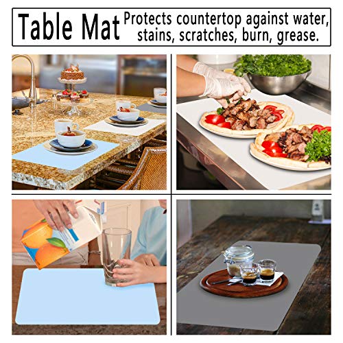 Gartful Silicone Crafts Mat, Silicone Sheets for Crafts, Painting, Nail Arts, Clay, Resin Jewelry Casting Molds Mat, Table Pad Placemat, Nonstick Nonslip, Gray & Beige & Light Blue (15.7x11.8 inch) - color: Gray & Beige & Light Blue, size: 3pcs - 40 x 30c