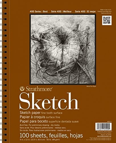 Strathmore Series 400 Sketch Pad 9 in. x 12 in. (100 Sheets per Pad) (White (4-Pack)) - size: 9-x-12-Inch