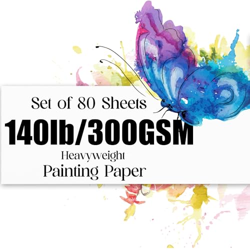Watercolor Paper 5x7 inches 80 Sheets,Heavyweight Artist Paper 140lb/300GSM Cold Press Natural Cotton Paper for Students Artists Watercolor Drawing - size: 5X7